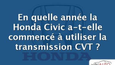 En quelle année la Honda Civic a-t-elle commencé à utiliser la transmission CVT ?